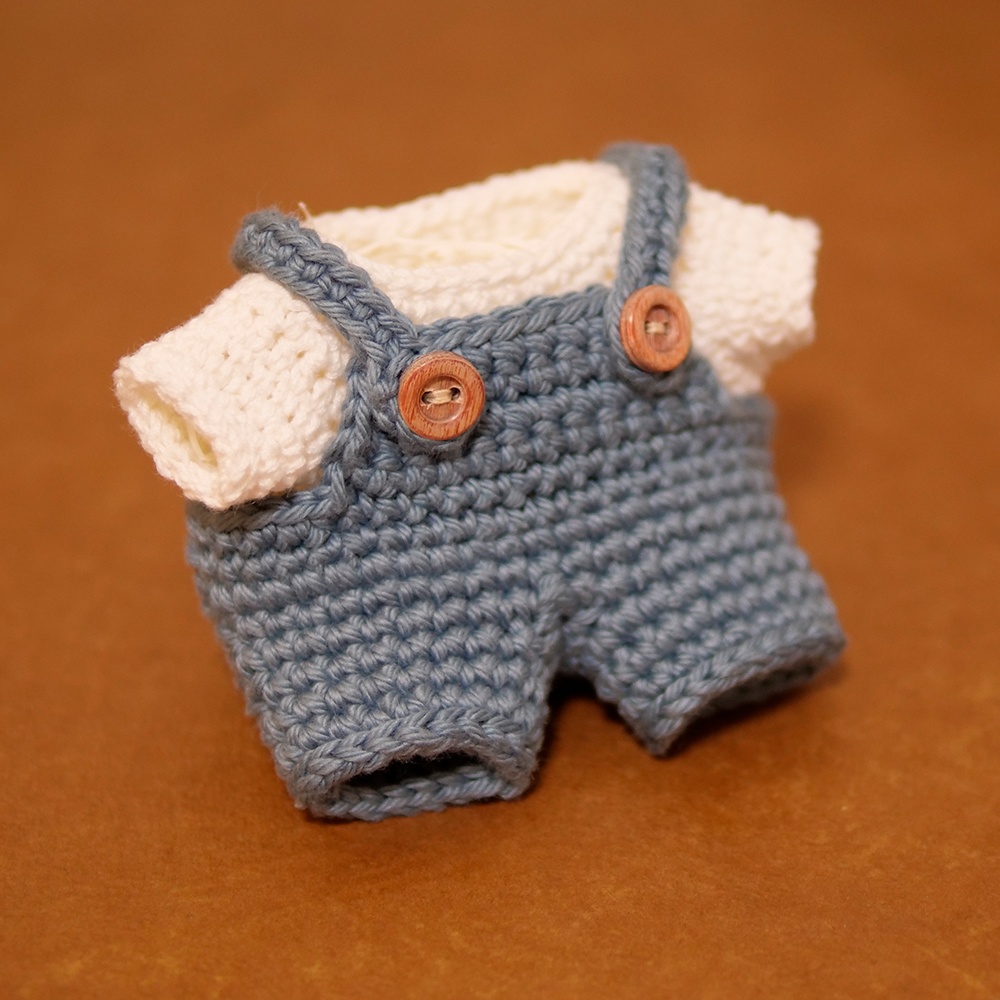 【ぬい服】かぎ針編みサロペット〈 Blue 〉【受注生産】
