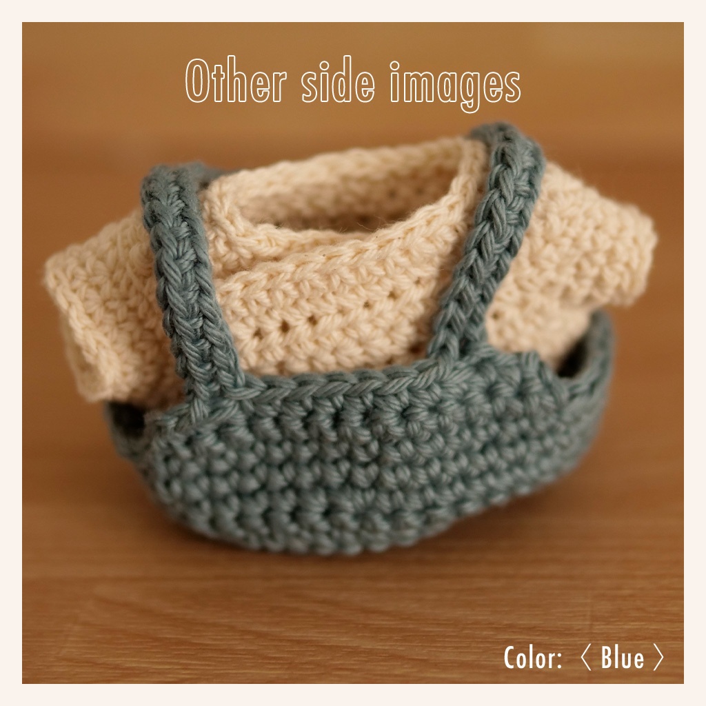 【ぬい服】かぎ針編みサロペット〈 Blue 〉