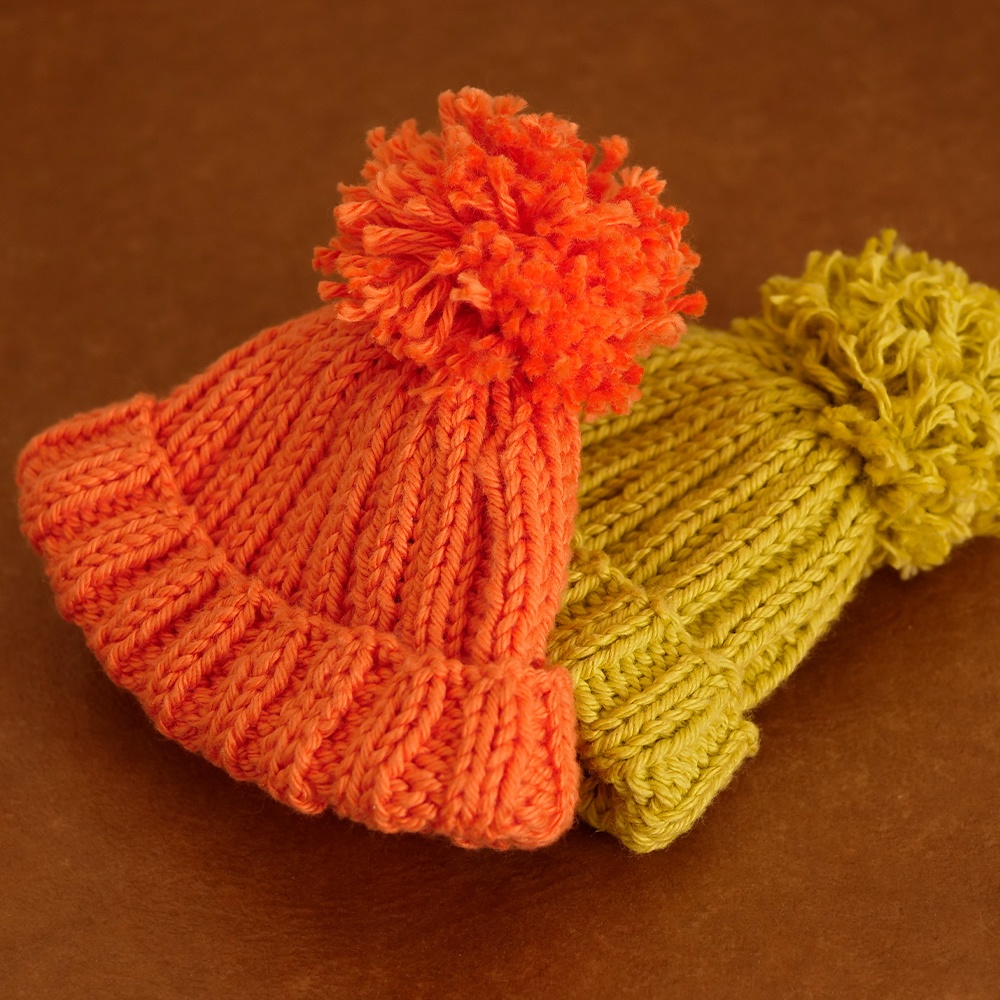 《販売終了》【ぬい服】ぽんぽんニット帽 - spring color -