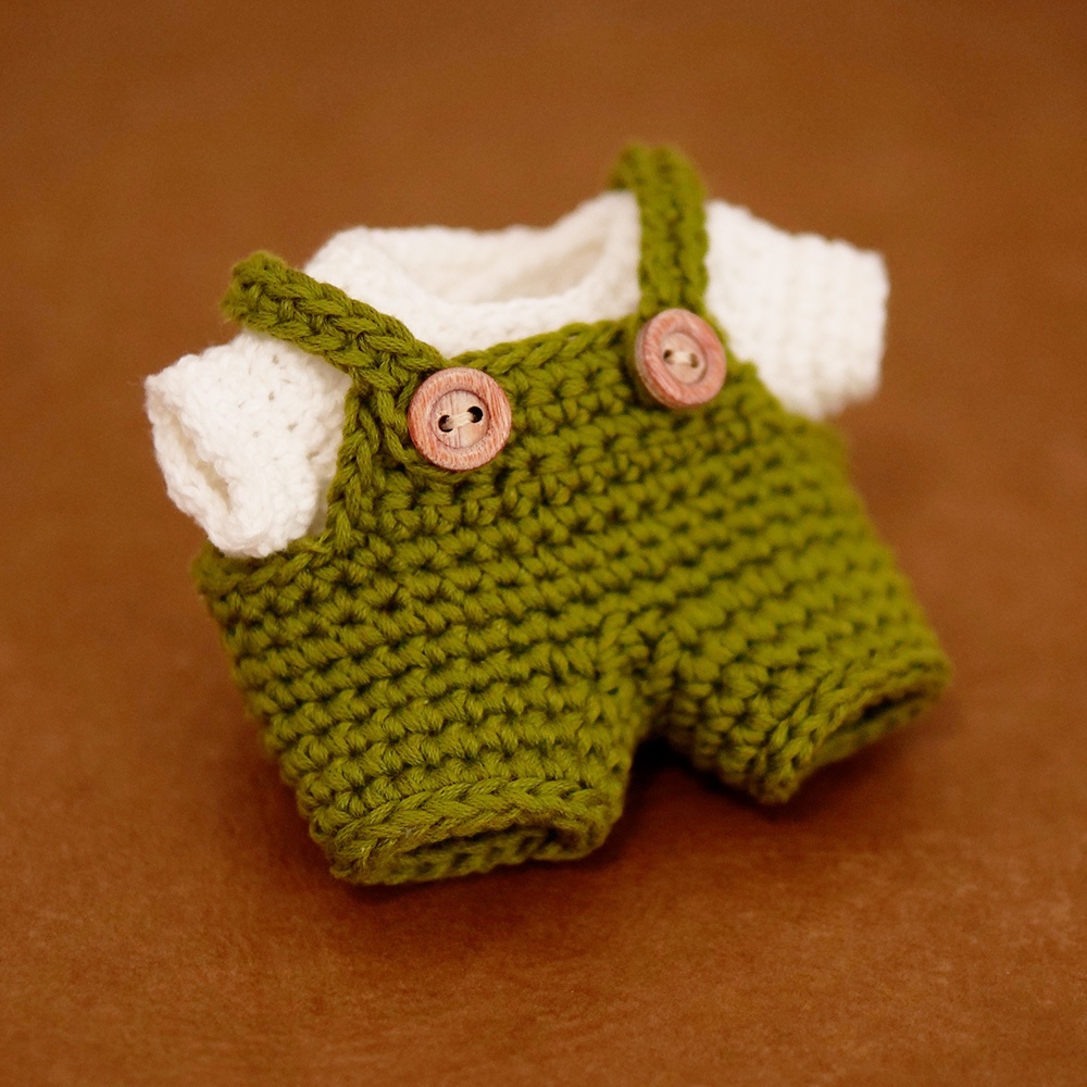 【ぬい服】かぎ針編みサロペット〈 Green 〉