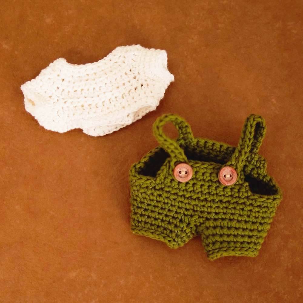 【ぬい服】かぎ針編みサロペット〈 旧Green 〉※在庫限り