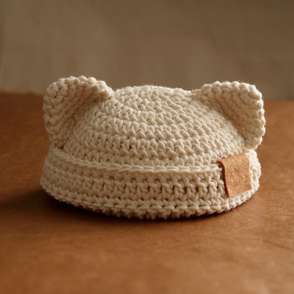 【ぬい服】ねこ耳帽子〈 Ivory 〉