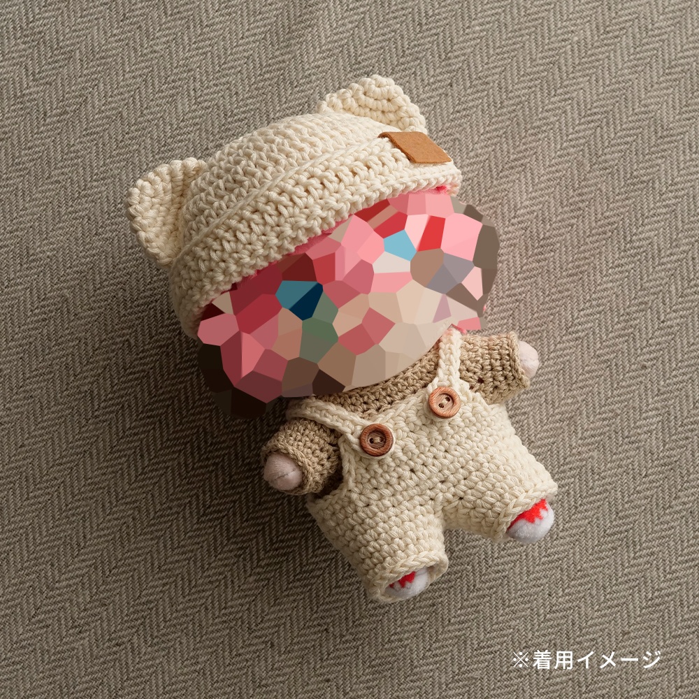 【ぬい服】ねこ耳帽子〈 Ivory 〉