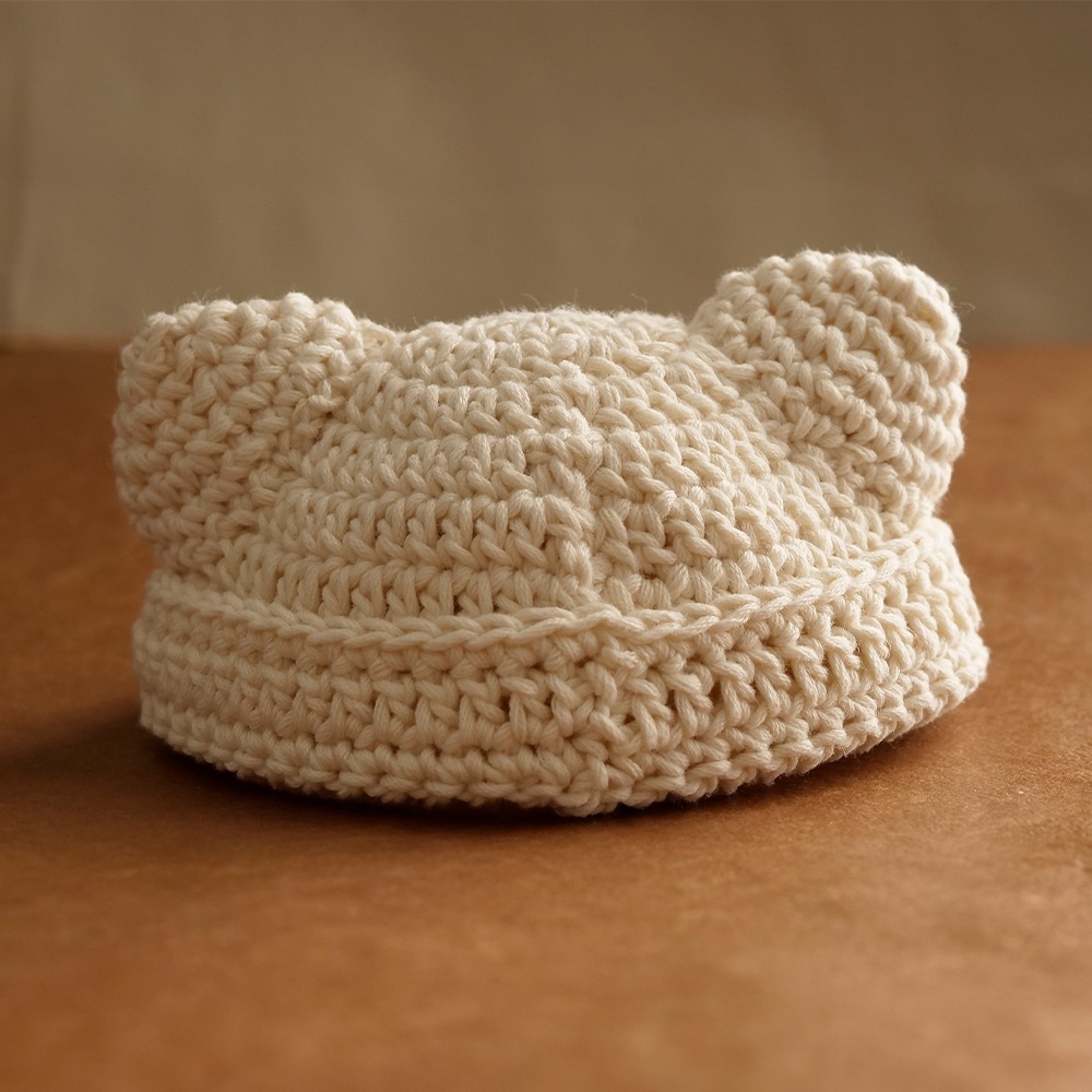 【ぬい服】ねこ耳帽子〈 Ivory 〉