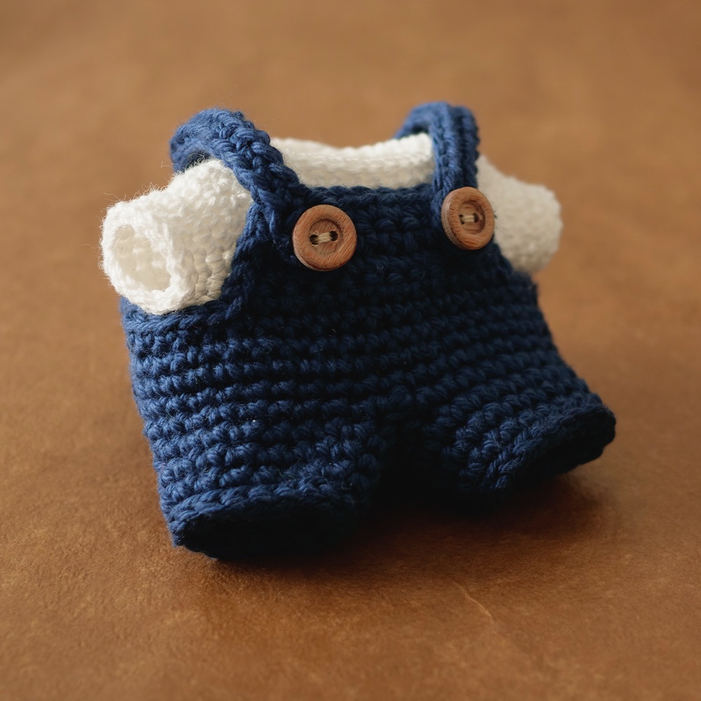 【ぬい服】かぎ針編みサロペット〈 NavyBlue 〉【受注生産】