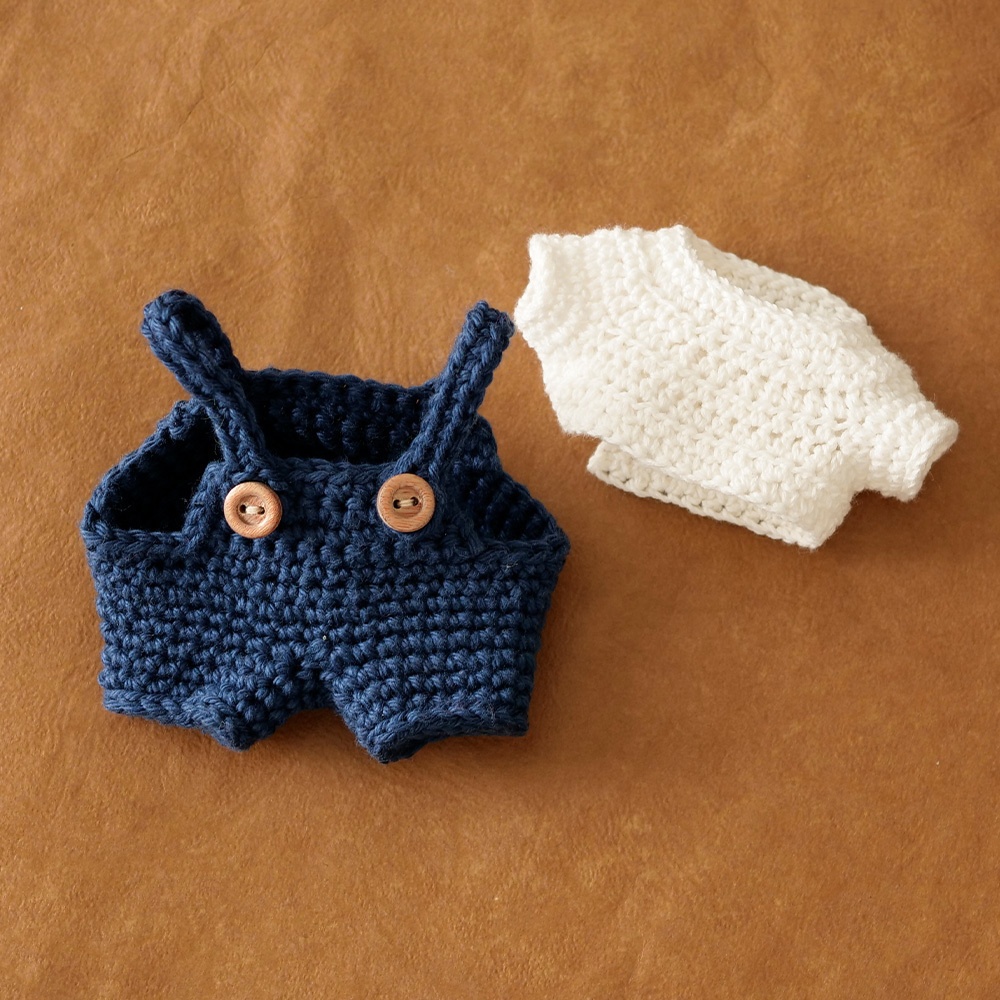 【ぬい服】かぎ針編みサロペット〈 NavyBlue 〉【受注生産】