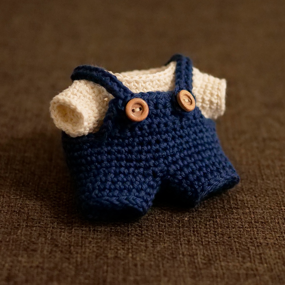 【ぬい服】かぎ針編みサロペット〈 NavyBlue 〉