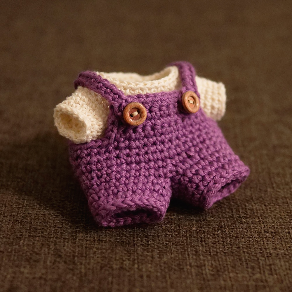 【ぬい服】かぎ針編みサロペット〈 Purple 〉