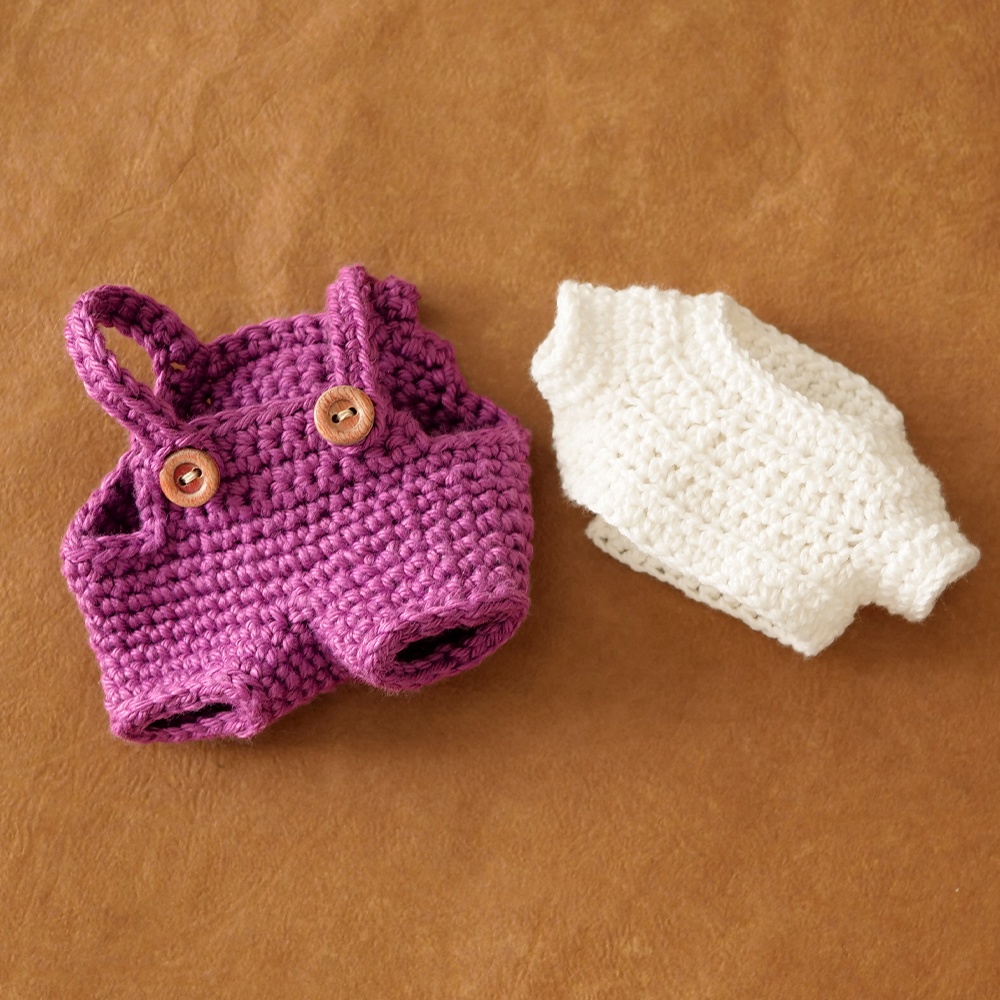 【ぬい服】かぎ針編みサロペット〈 Purple 〉【受注生産】