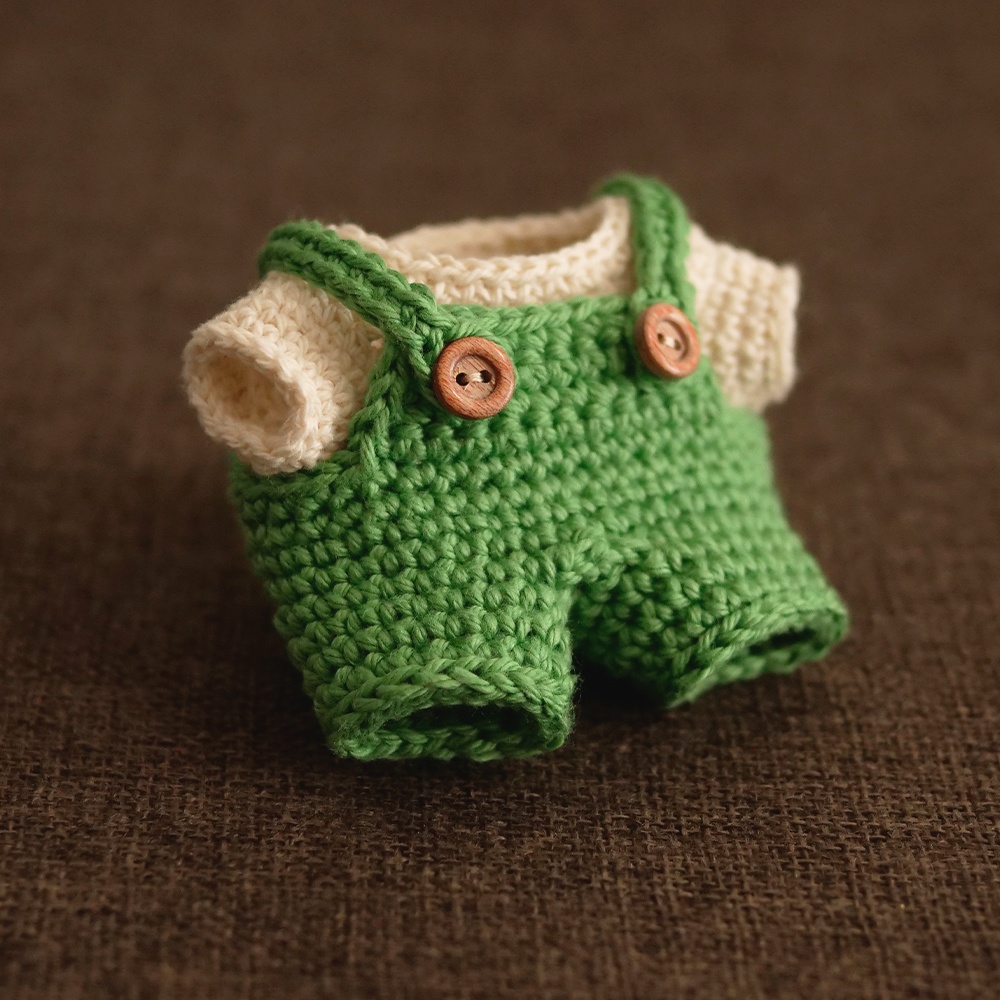 【ぬい服】かぎ針編みサロペット〈 Green 〉