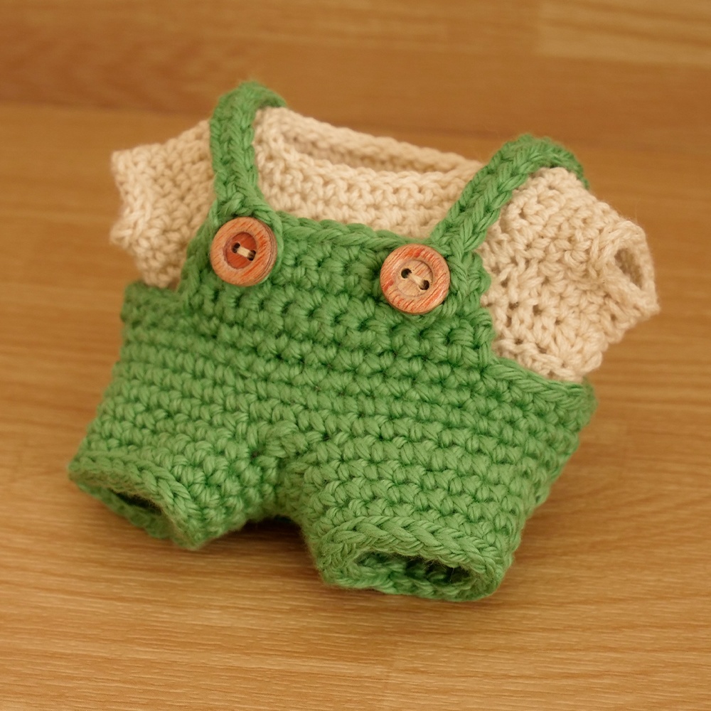 【ぬい服】かぎ針編みサロペット〈 Green 〉