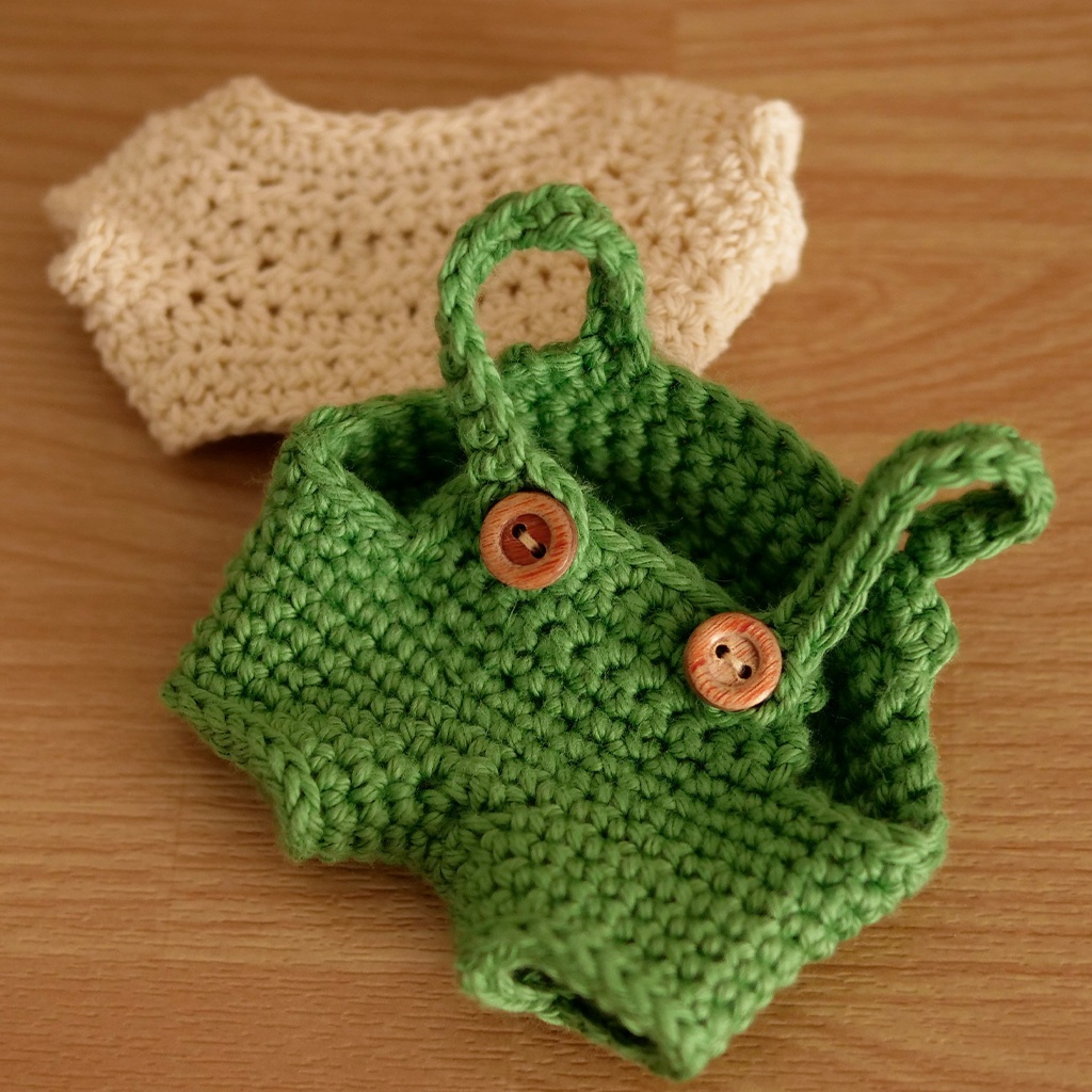 【ぬい服】かぎ針編みサロペット〈 Green 〉