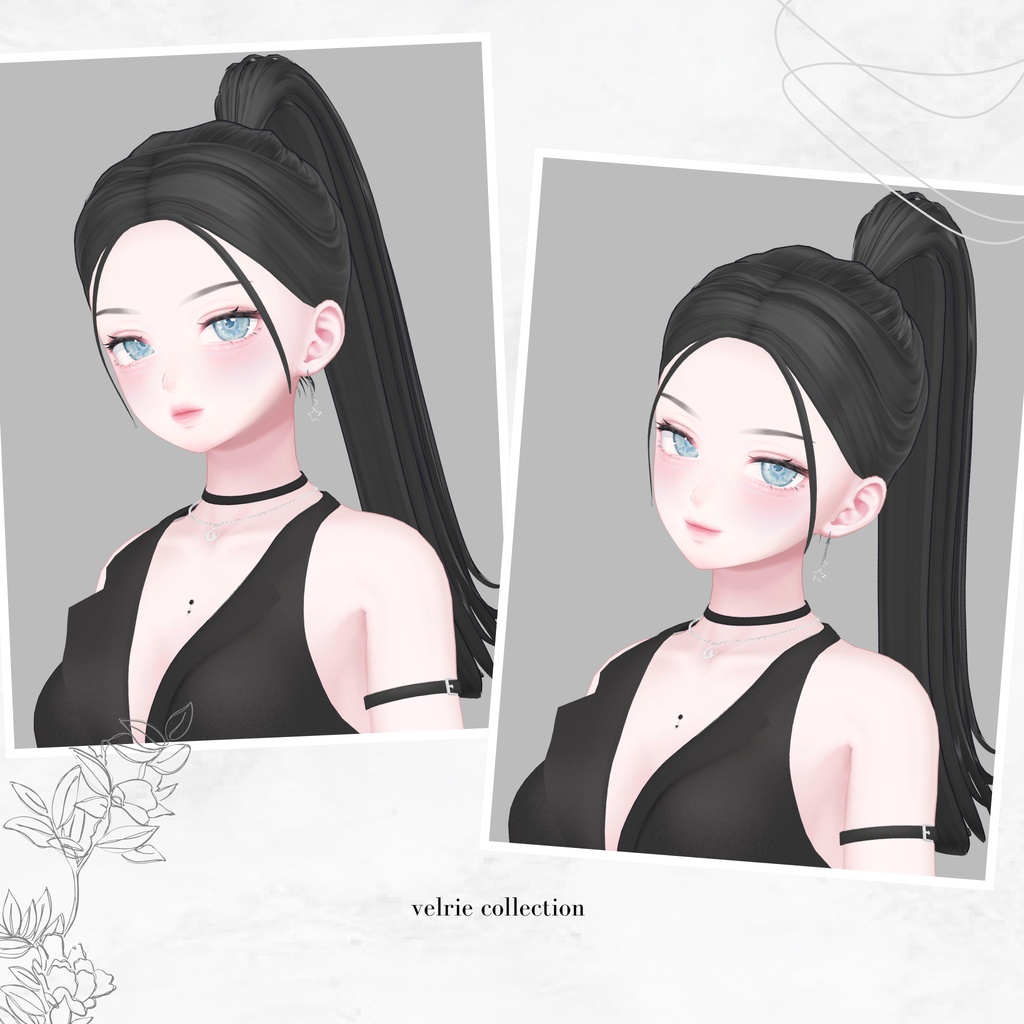 【16アバター対応】Sleek High Ponytail Hair