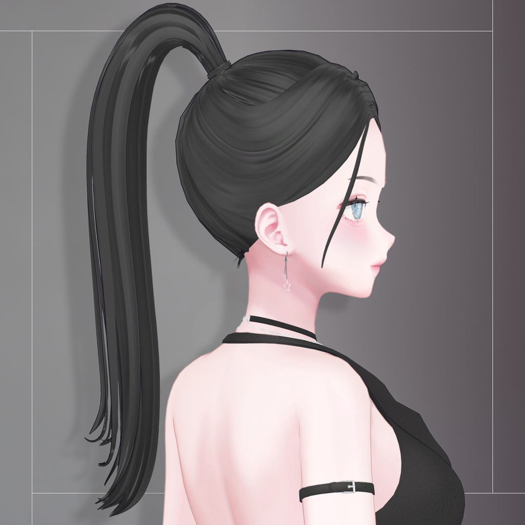 【16アバター対応】Sleek High Ponytail Hair