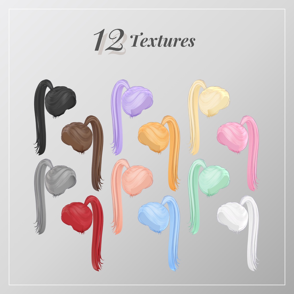 【16アバター対応】Sleek High Ponytail Hair