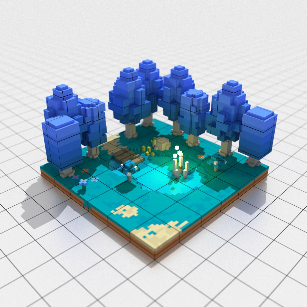 ボクセルトート_静かな湖畔(Mサイズ)