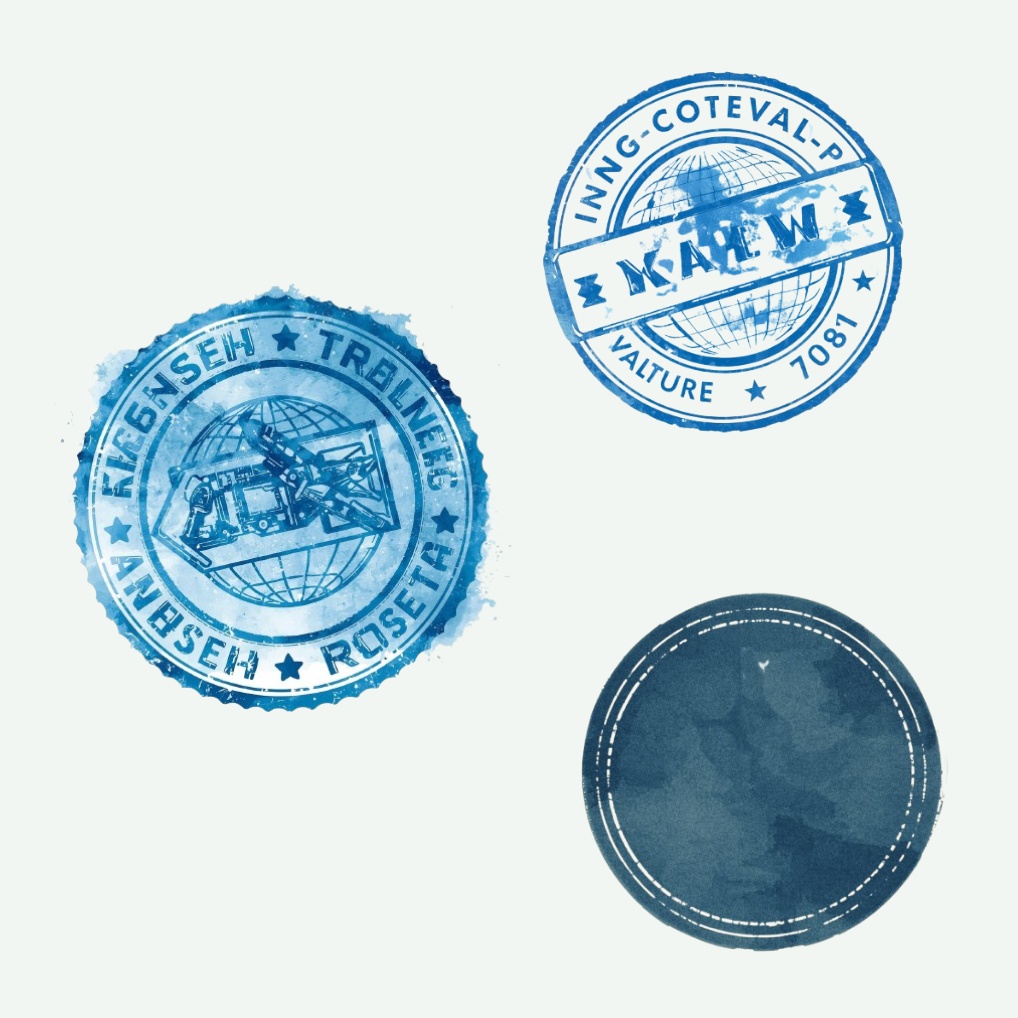 青基調の水彩アンティーク旅行クリップアート20点セット|可愛いトラベル素材|PNGダウンロード