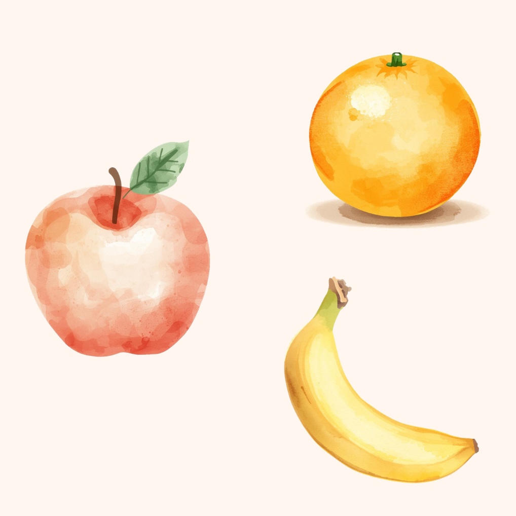 やわらか水彩フルーツ素材20点セット|可愛い果物クリップアート