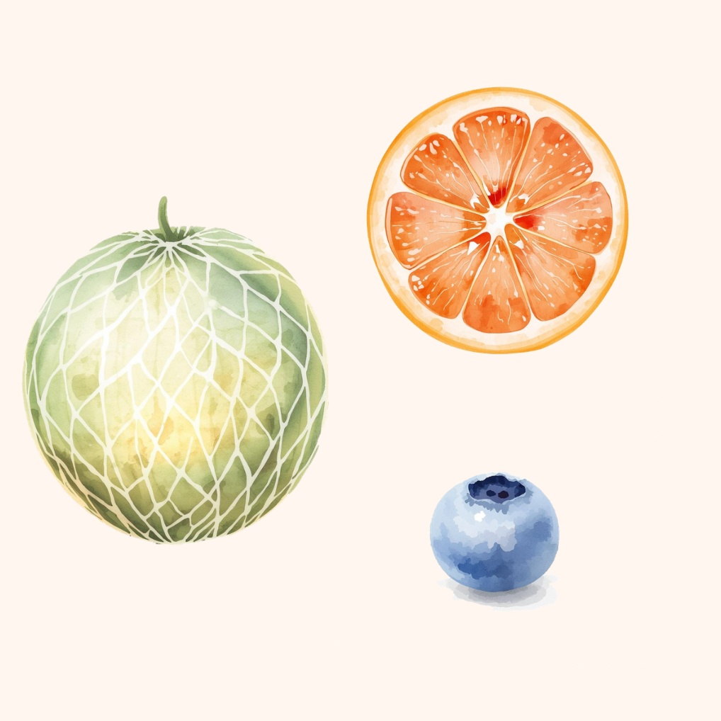 やわらか水彩フルーツ素材20点セット|可愛い果物クリップアート