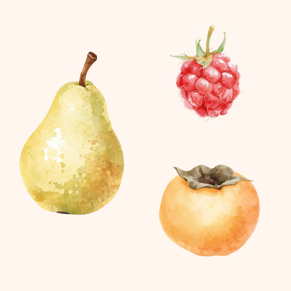 やわらか水彩フルーツ素材20点セット|可愛い果物クリップアート