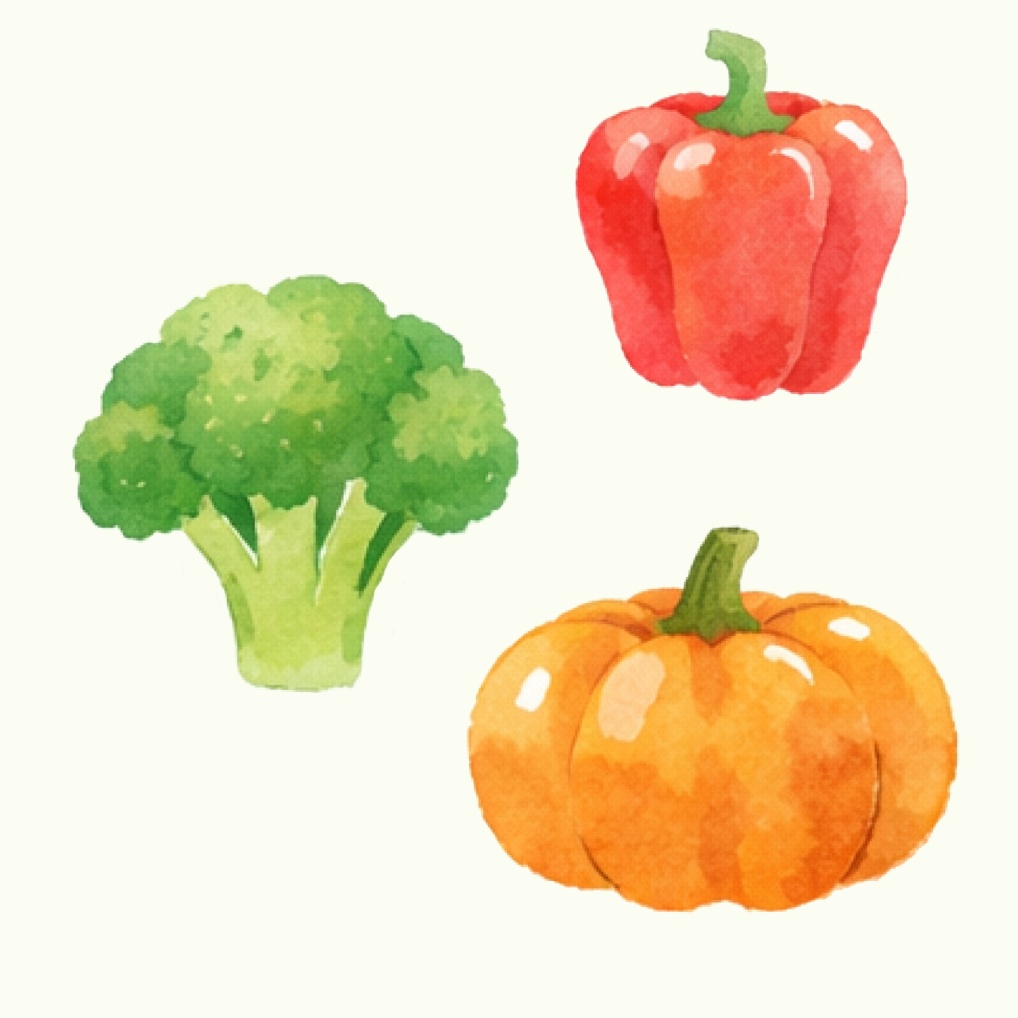 水彩画風ベジタブルイラスト20点パック|SNS・印刷素材に