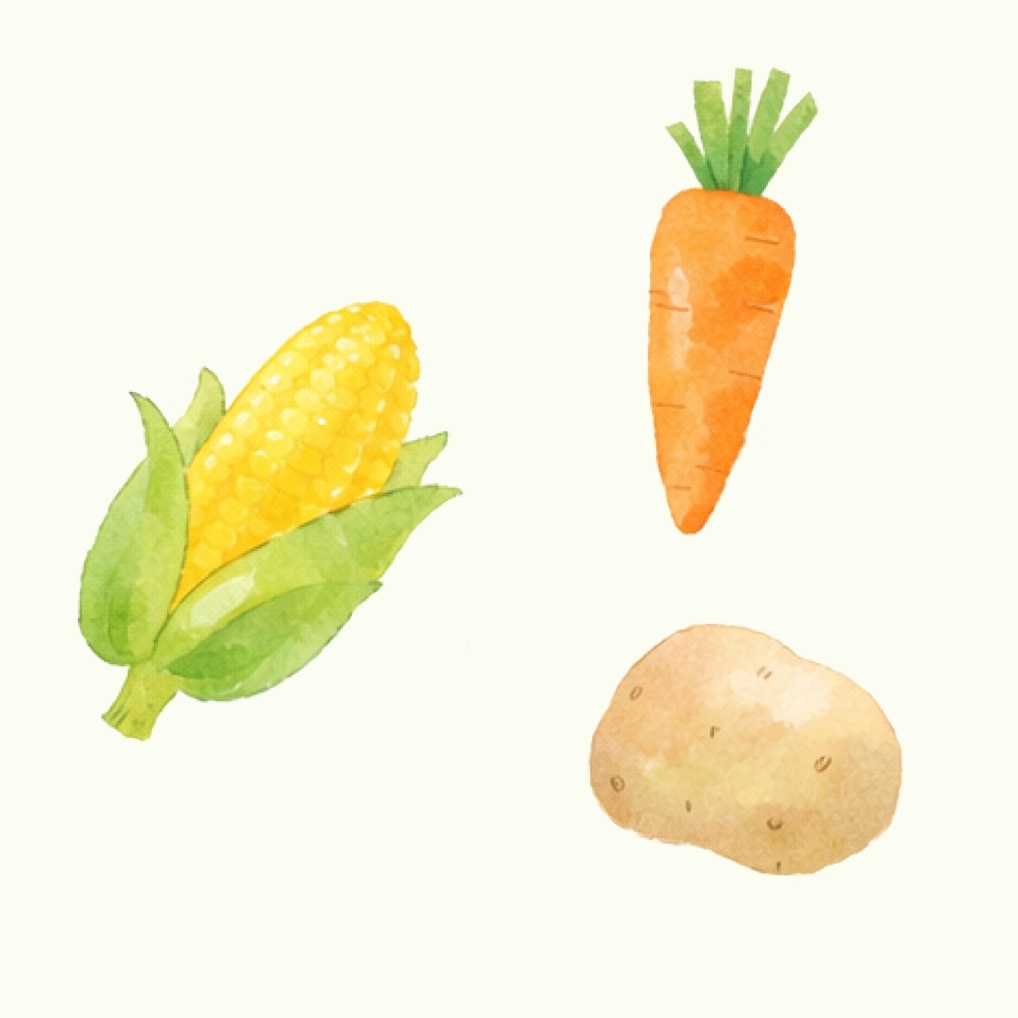水彩画風ベジタブルイラスト20点パック|SNS・印刷素材に