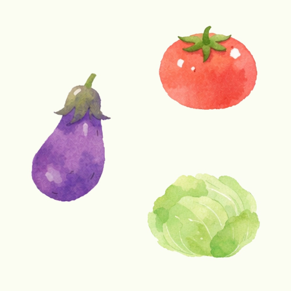 水彩画風ベジタブルイラスト20点パック|SNS・印刷素材に