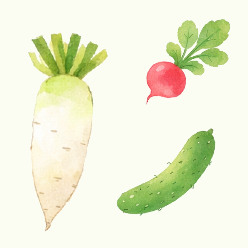水彩画風ベジタブルイラスト20点パック|SNS・印刷素材に