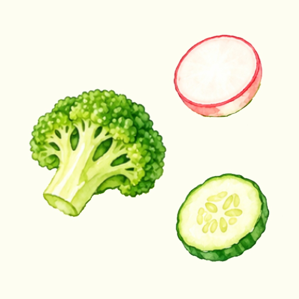 水彩画風カット野菜イラスト22点パック|可愛い野菜クリップアート|SNS・印刷素材に