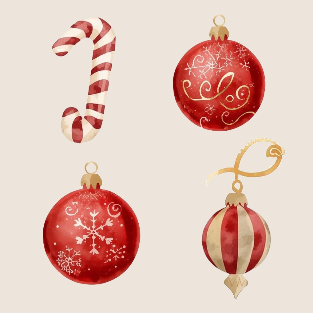ほっこり可愛い水彩クリスマスデザイン素材30点セット|SNSに|商用利用OK