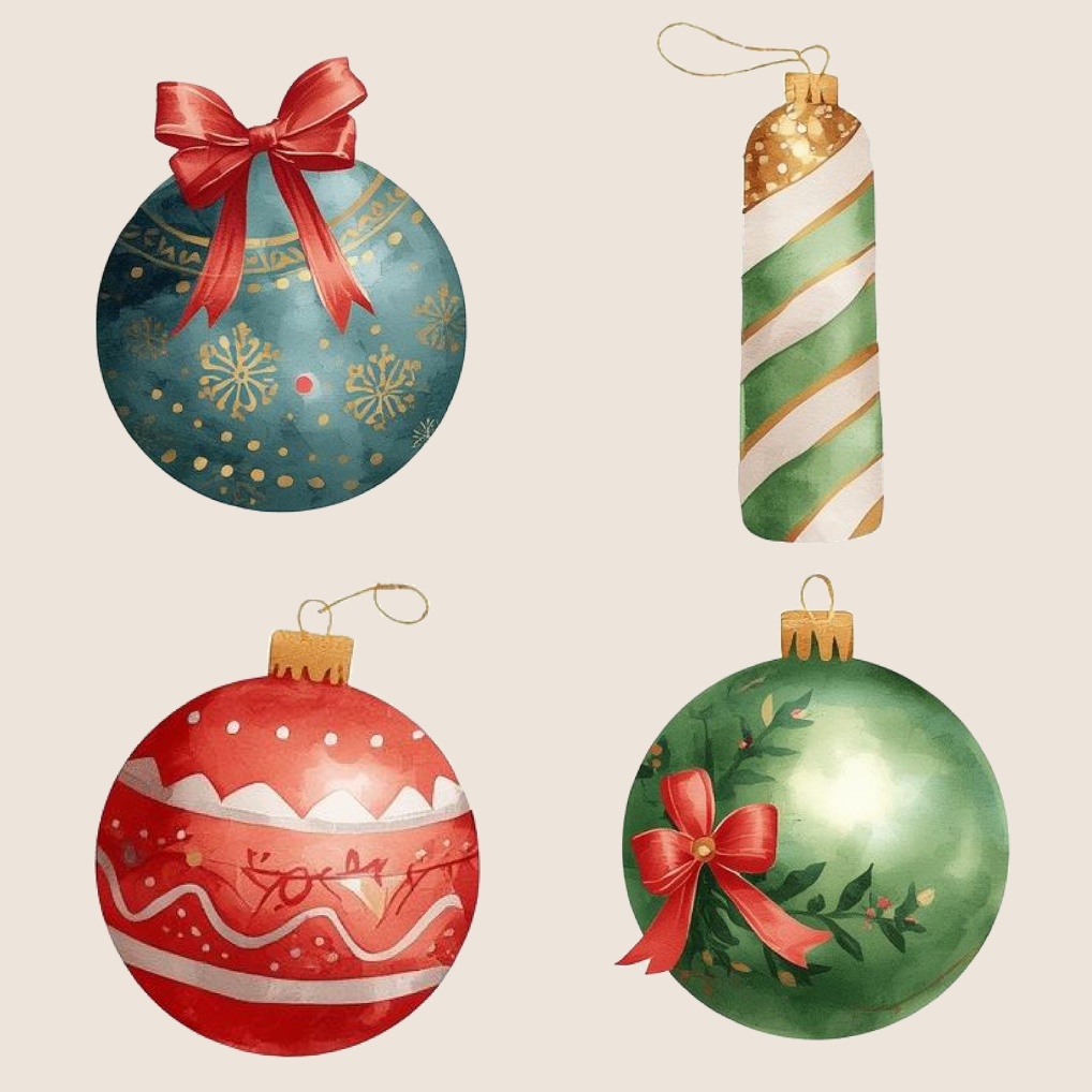 ほっこり可愛い水彩クリスマスデザイン素材30点セット|SNSに|商用利用OK