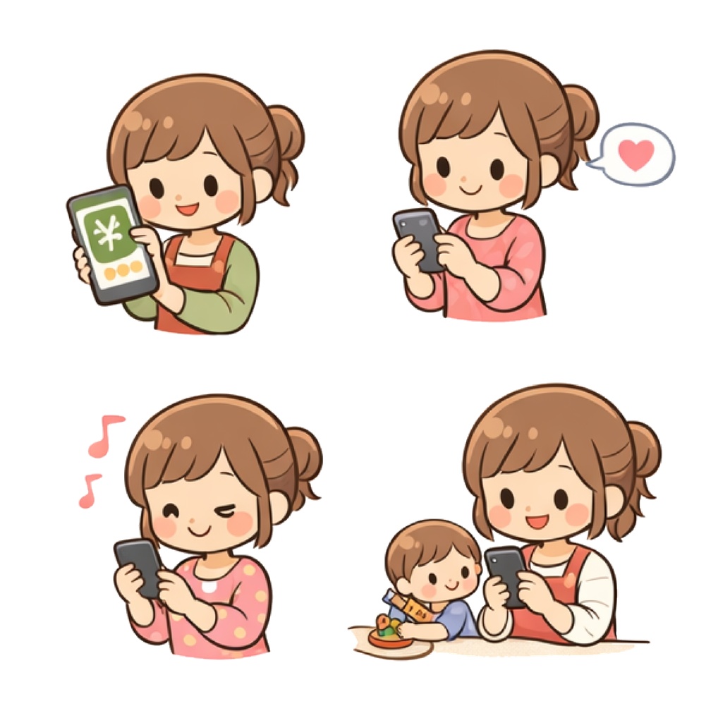 可愛い在宅ワーク主婦のイラスト16点パック|SNS・商用利用OK