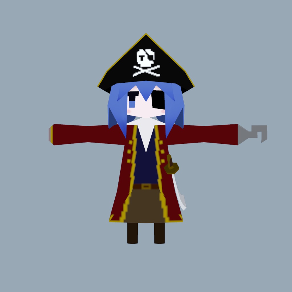 【無料】ジト目海賊団船長(LolowyP1用衣装)