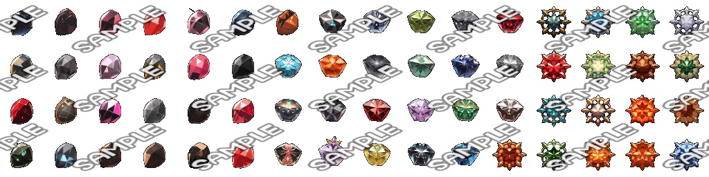 【素材、鉱物系 No.3】アイコン素材集 (64種)