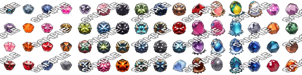 【素材、鉱物系 No.4】アイコン素材集 (64種)