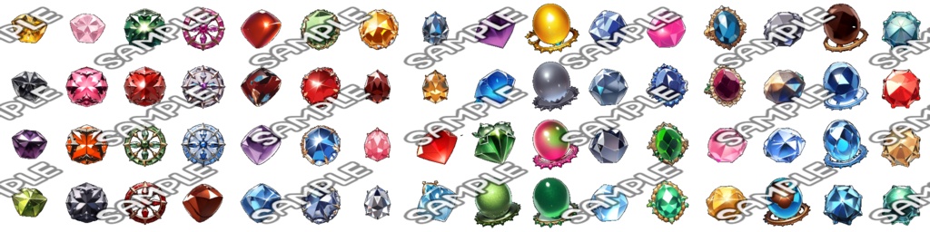 【素材、鉱物系 No.5】アイコン素材集 (64種)