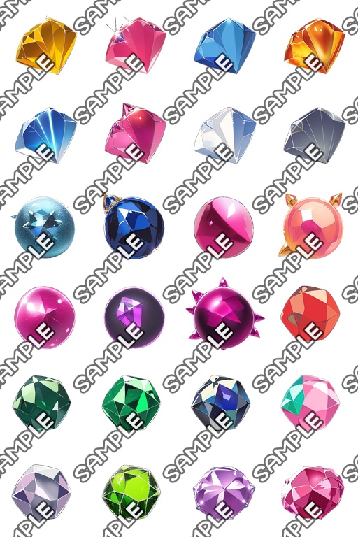 【素材、鉱物系 No.9】アイコン素材集 (128種)