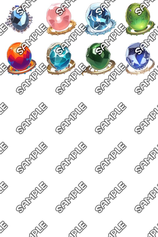 【素材、鉱物系 No.9】アイコン素材集 (128種)