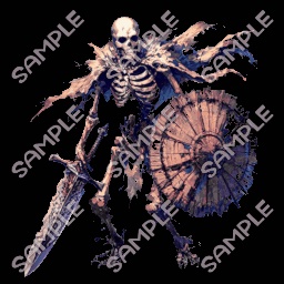 (※無料配布)【モンスター素材 No.01】モンスター (骸骨戦士) 素材 (全4種)