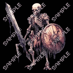 (※無料配布)【モンスター素材 No.01】モンスター (骸骨戦士) 素材 (全4種)