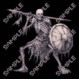 (※無料配布)【モンスター素材 No.01】モンスター (骸骨戦士) 素材 (全4種)