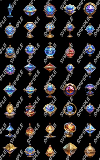 【ゲーム素材】金属アーティファクト集 (120種)