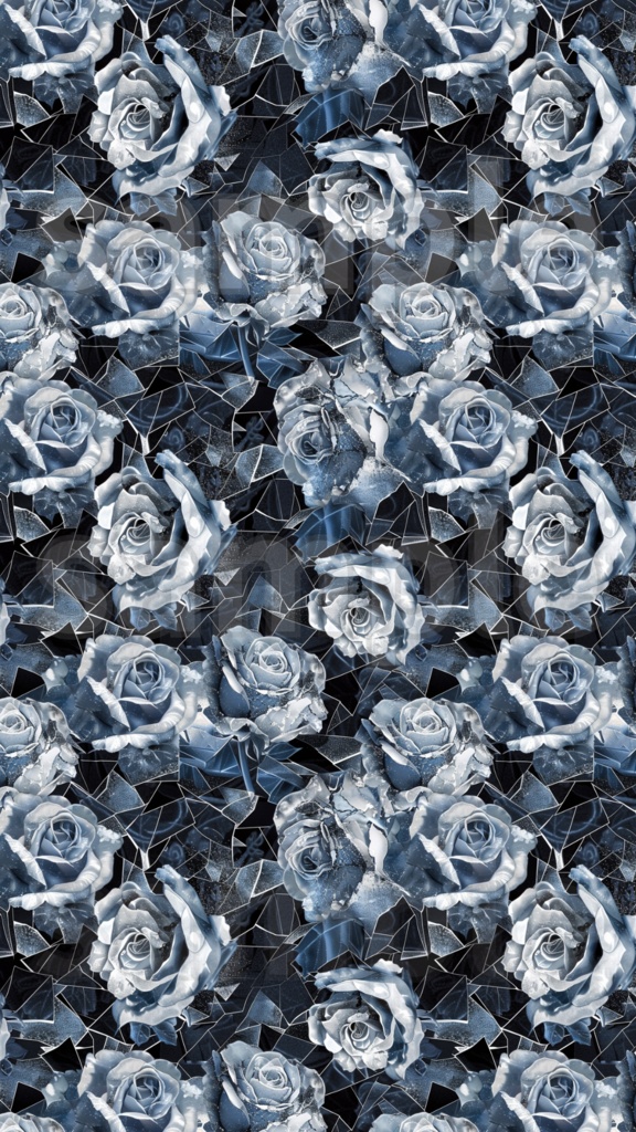 割れた鏡と薔薇のシームレスデザイン3種パック