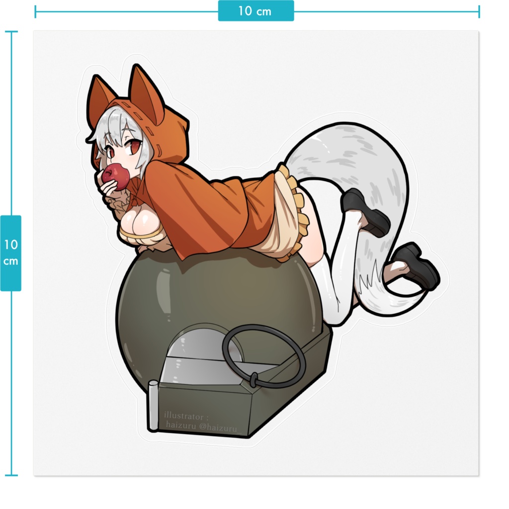 赤ずきん狼々ステッカー