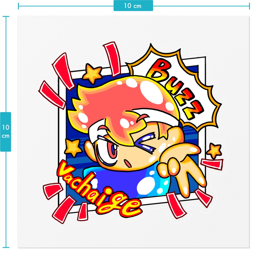 【非公式】バチャいゲステッカー(コミック風)