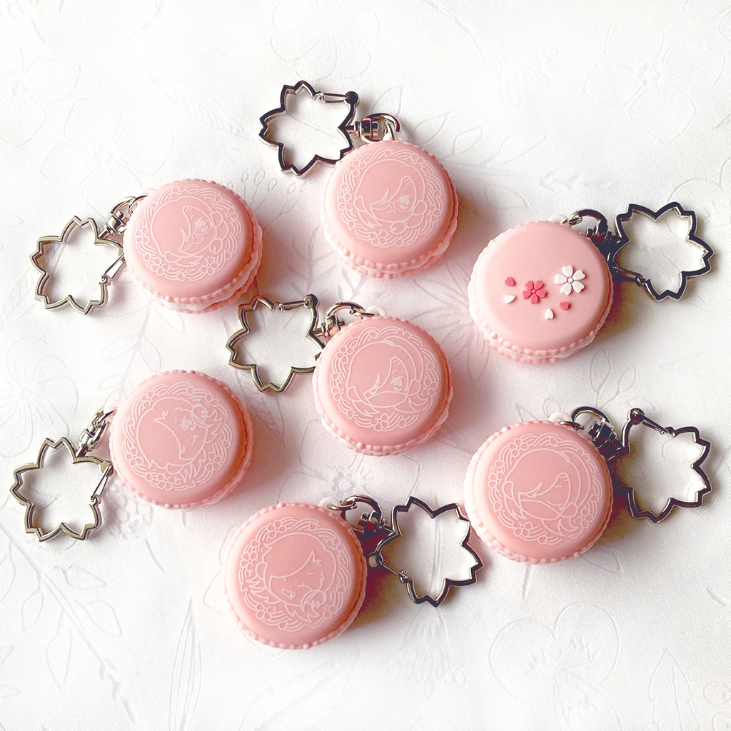 「 春色のさくらマカロン 」ラバーキーホルダー