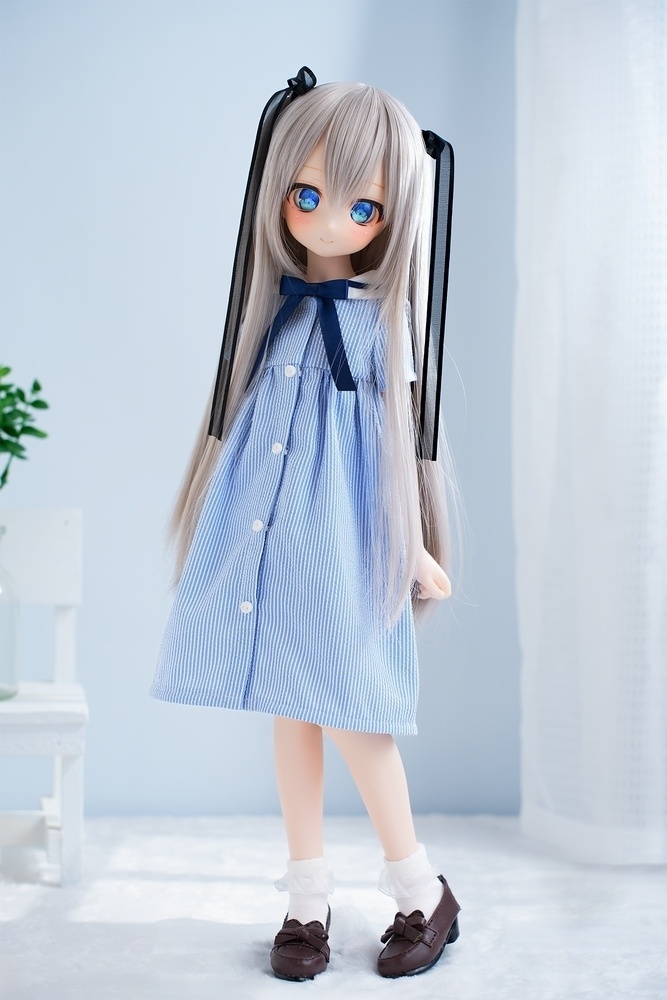 <在庫>【ブルー】ストライプセーラーワンピset