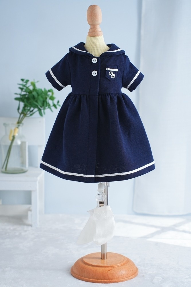 <在庫>ニットセーラーワンピースset(ネイビー)