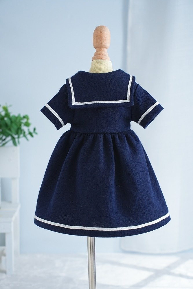<在庫>ニットセーラーワンピースset(ネイビー)