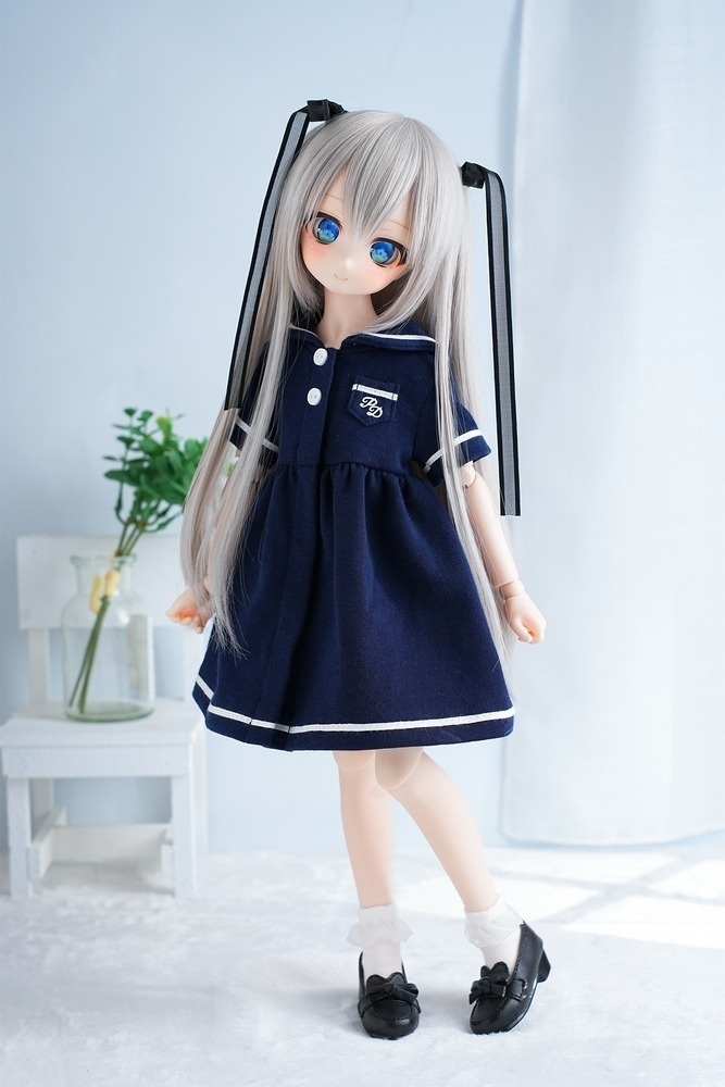 <在庫>ニットセーラーワンピースset(ネイビー)